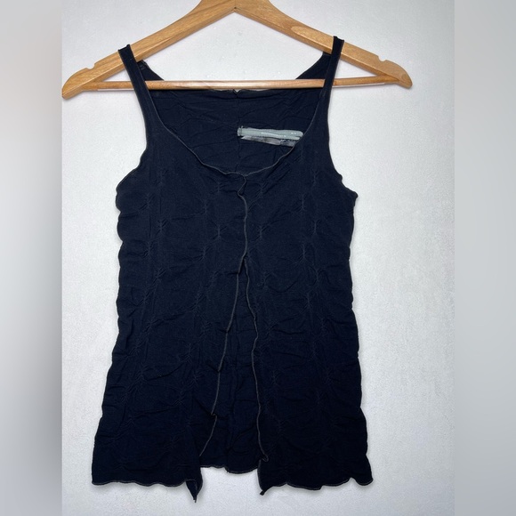 Anthropologie Tops - Anthropologie Black Rouched Lightweight Boho Babydoll Tank Cami Women's Size S/M